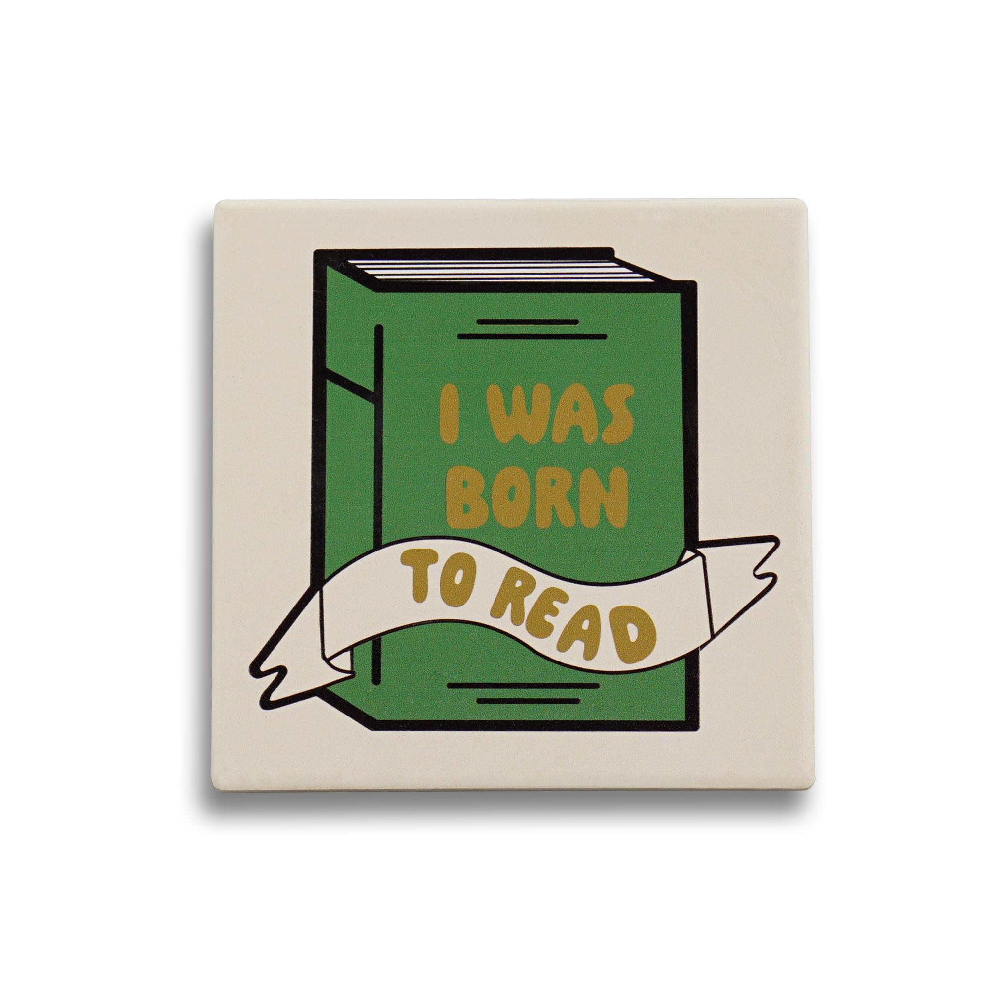 Coaster Single Ceramic - Pulteney Press (Born To Read)