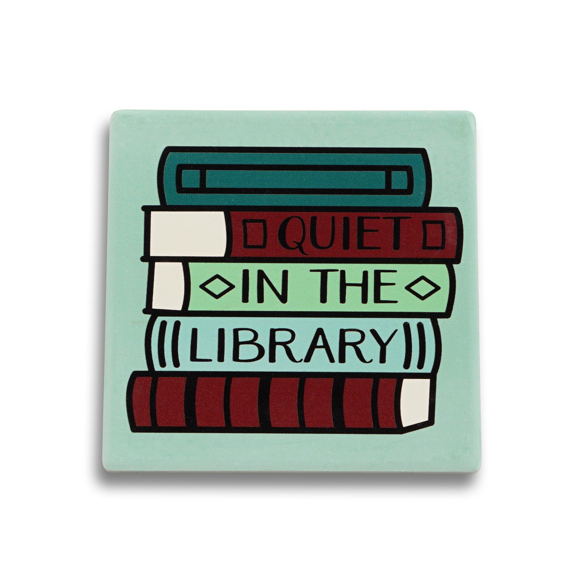 Coaster Single Ceramic - Pulteney Press (Quiet the Library)