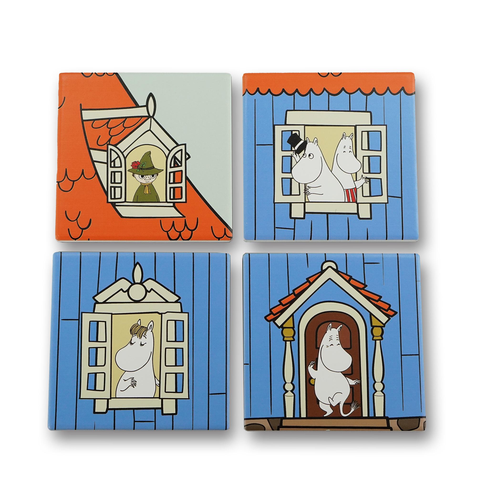 Coasters Set of 4 Ceramic Boxed - Moomin (House)