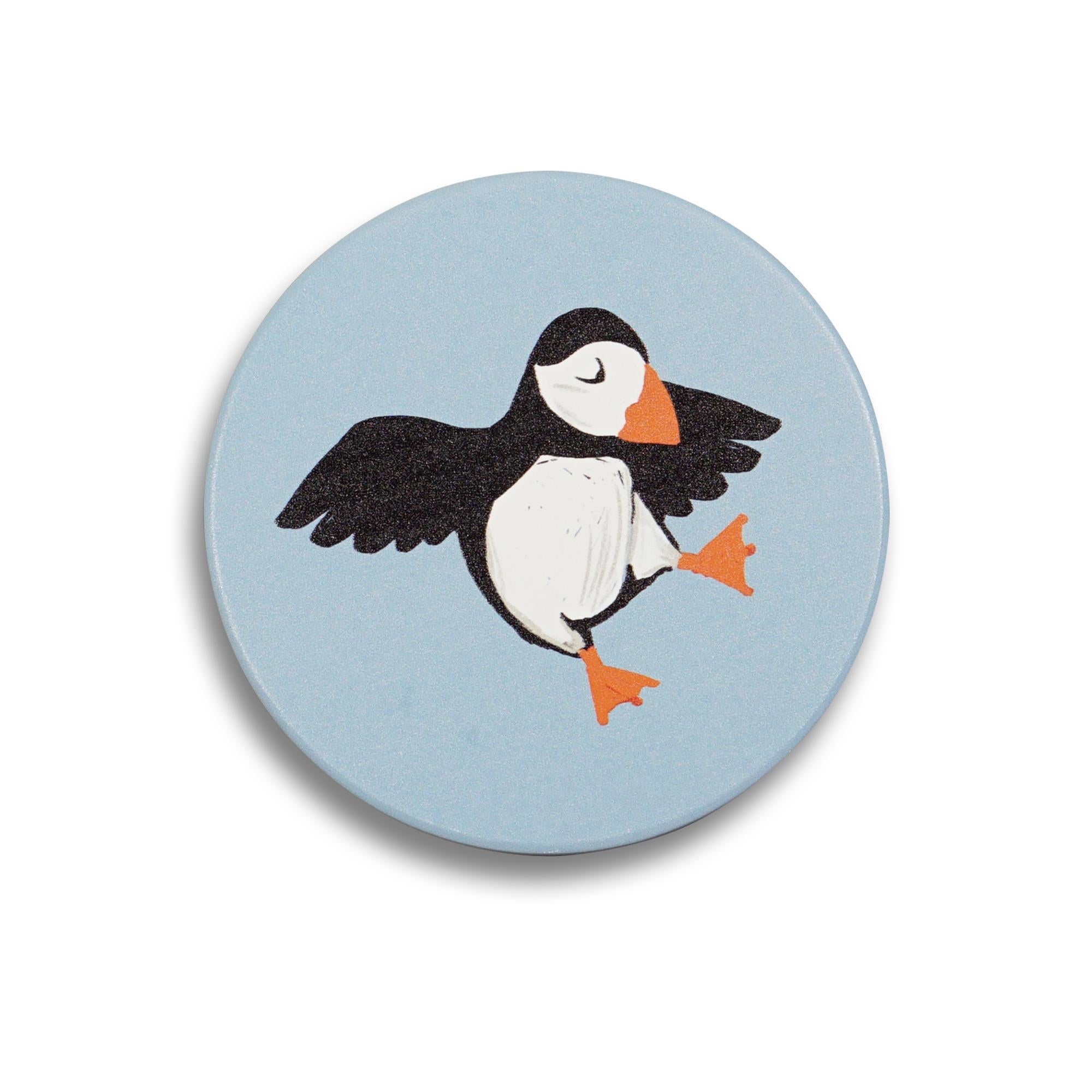 Coasters Set of 4 Ceramic - RSPB (Circus of Puffins)