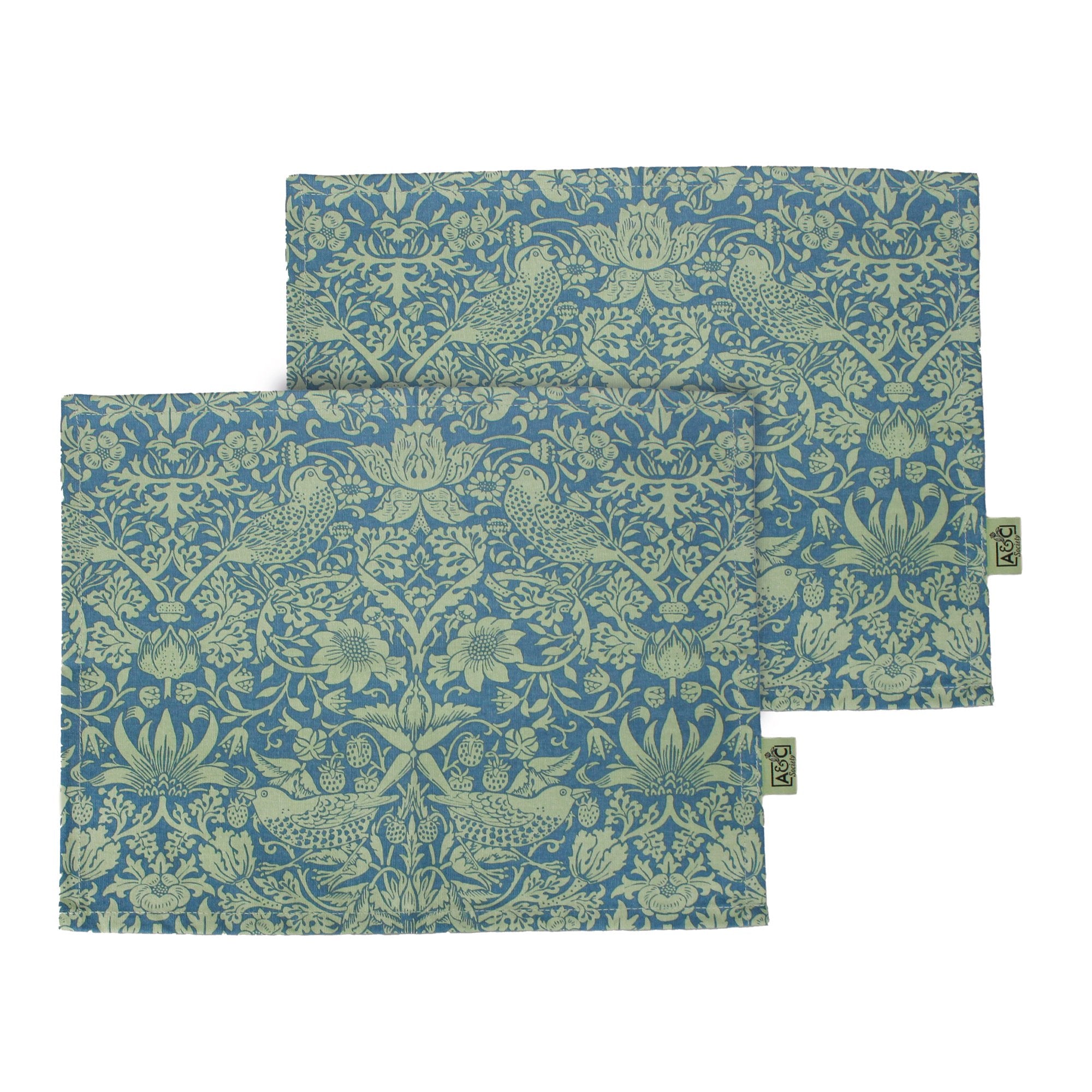 Placemats Cotton Set of 2 - ACS William Morris (Sage)