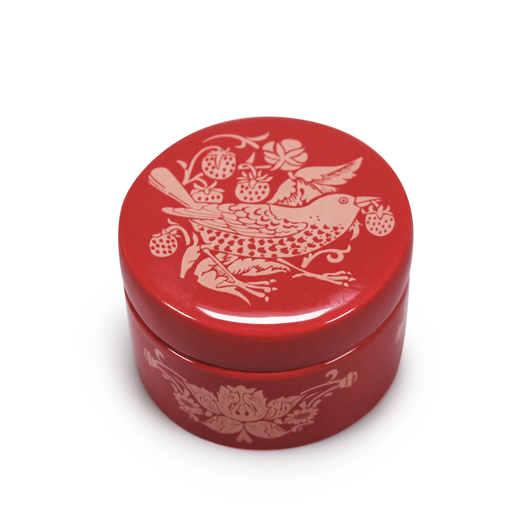 Trinket Box (6cm) - ACS William Morris (Raspberry)