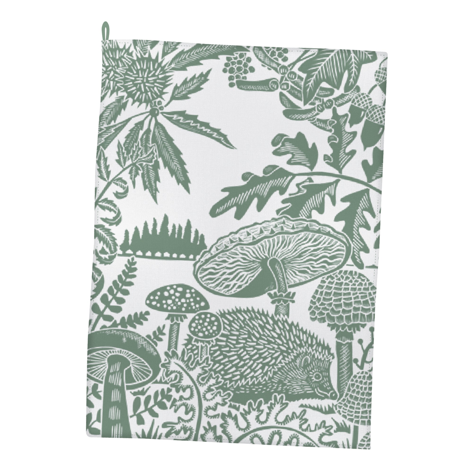 Tea Towel (Recycled Cotton) - Kate Heiss (Woodland Green)